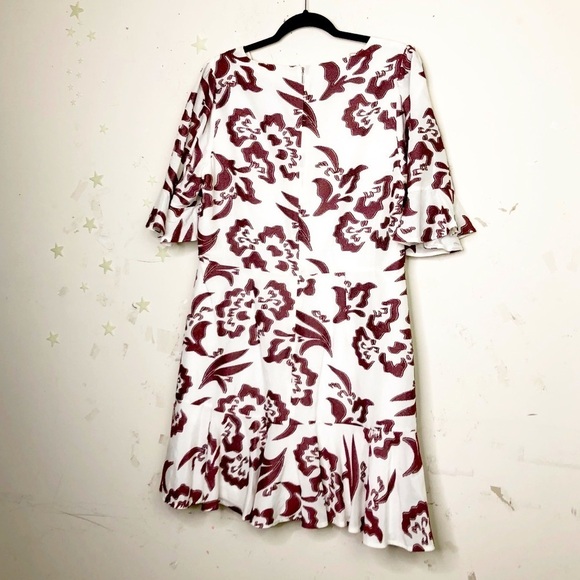 REBECCA Taylor flutter sleeve ruffle Amea snow spice dress - Picture 3 of 10